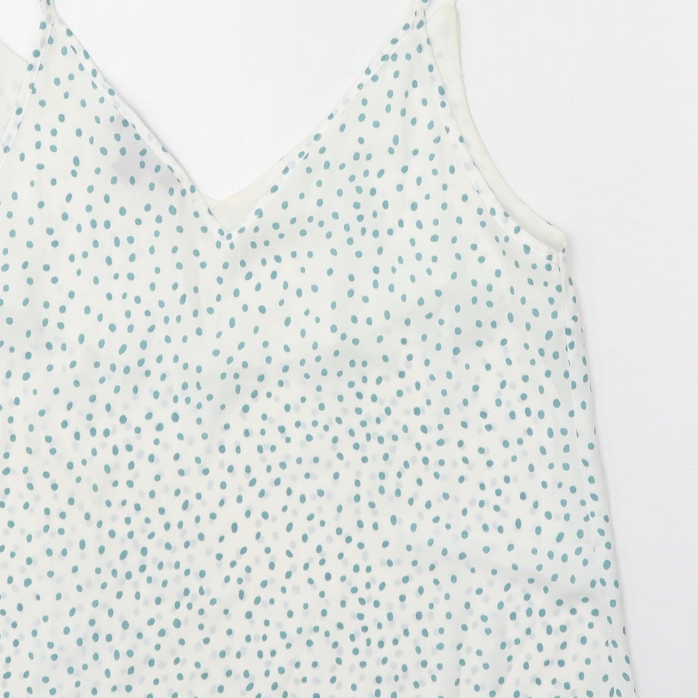 Primark Womens White Geometric Polyester Camisole Tank Size 12 V-Neck