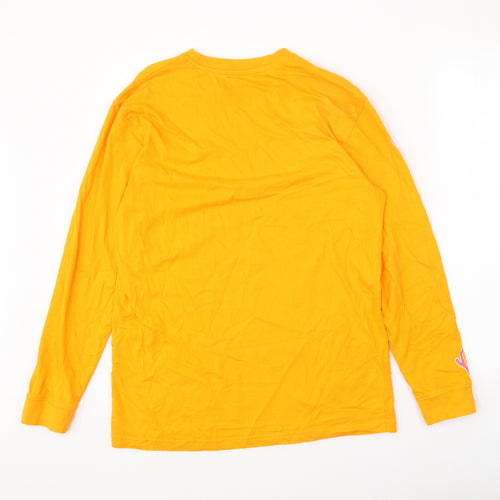PRETTYLITTLETHING Womens Orange 100% Cotton Basic T-Shirt Size S Round Neck - Caution