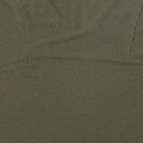 Papaya Womens Green Polyester Cropped T-Shirt Size 12 V-Neck