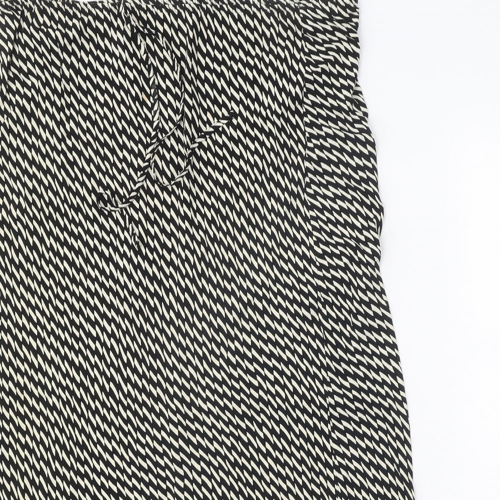 Marks and Spencer Womens Black Geometric Viscose Straight & Pencil Skirt Size 18 Tie