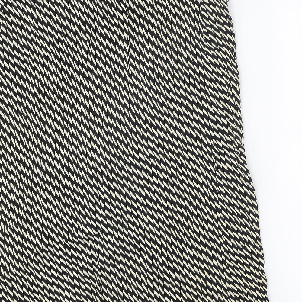 Marks and Spencer Womens Black Geometric Viscose Straight & Pencil Skirt Size 18 Tie