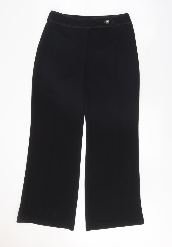 Principles Womens Black Polyester Trousers Size 10 Regular Zip