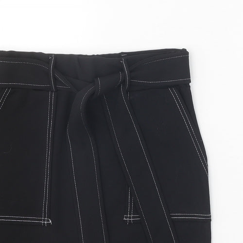 Boohoo Womens Black Polyester Straight & Pencil Skirt Size 10 Tie