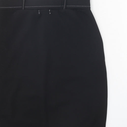Boohoo Womens Black Polyester Straight & Pencil Skirt Size 10 Tie