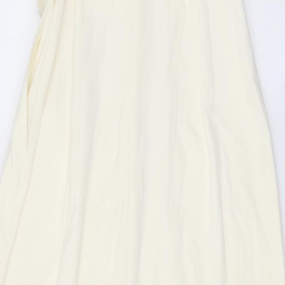 Zara Womens White Polyester Jumpsuit One-Piece Size M Button