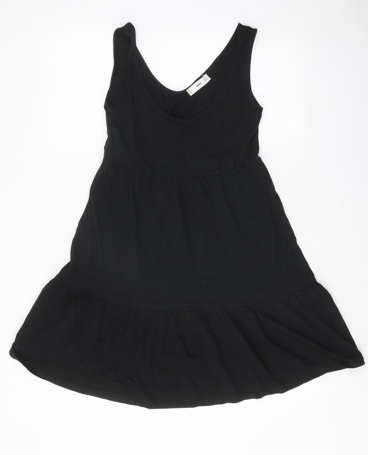 Mango Womens Black Polyester A-Line Size XS Round Neck Pullover