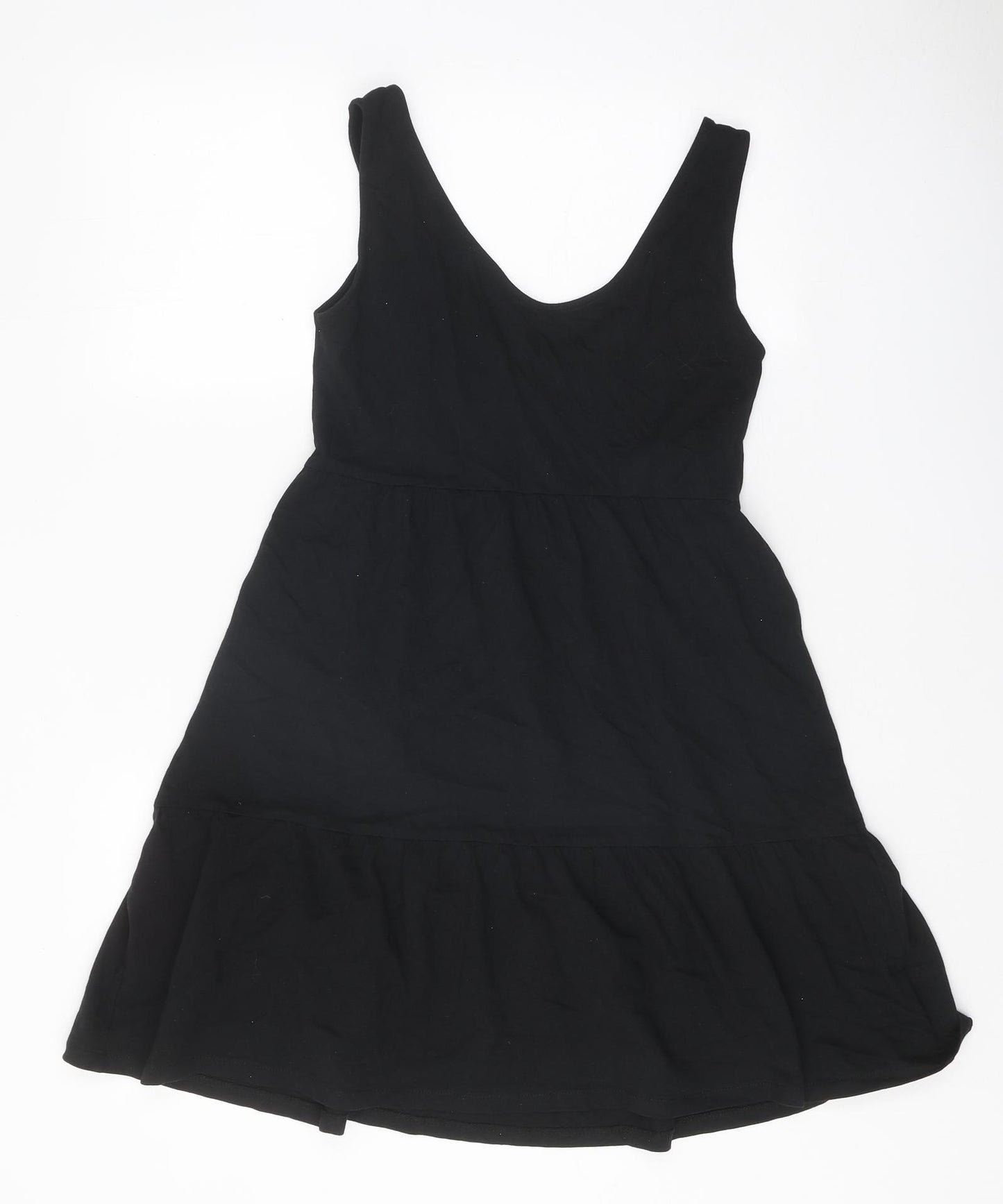 Mango Womens Black Polyester A-Line Size XS Round Neck Pullover