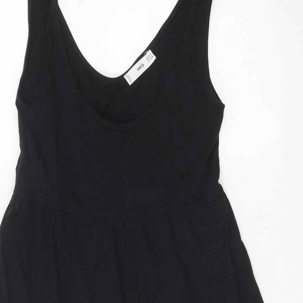 Mango Womens Black Polyester A-Line Size XS Round Neck Pullover