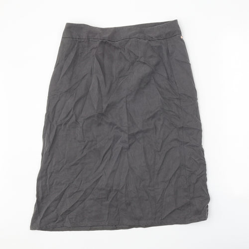 Per Una Womens Grey Lyocell Wrap Skirt Size 12 Buckle