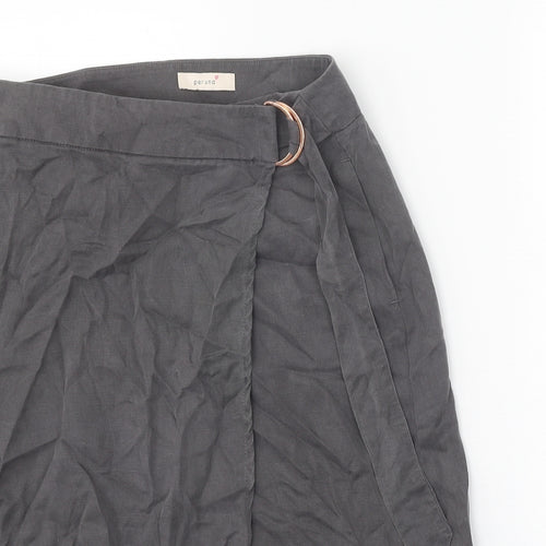 Per Una Womens Grey Lyocell Wrap Skirt Size 12 Buckle