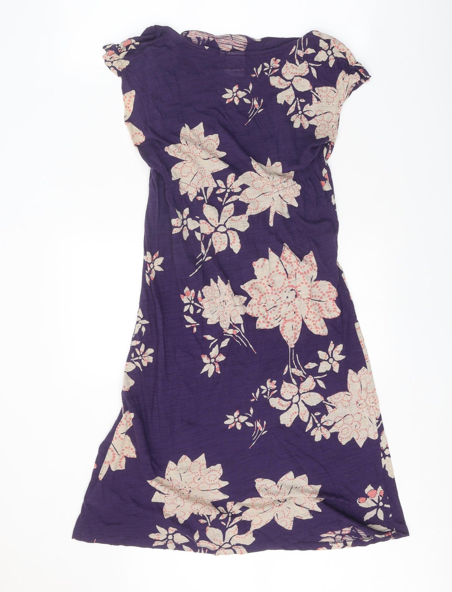 White Stuff Womens Purple Floral 100% Cotton A-Line Size 10 Off the Shoulder Pullover