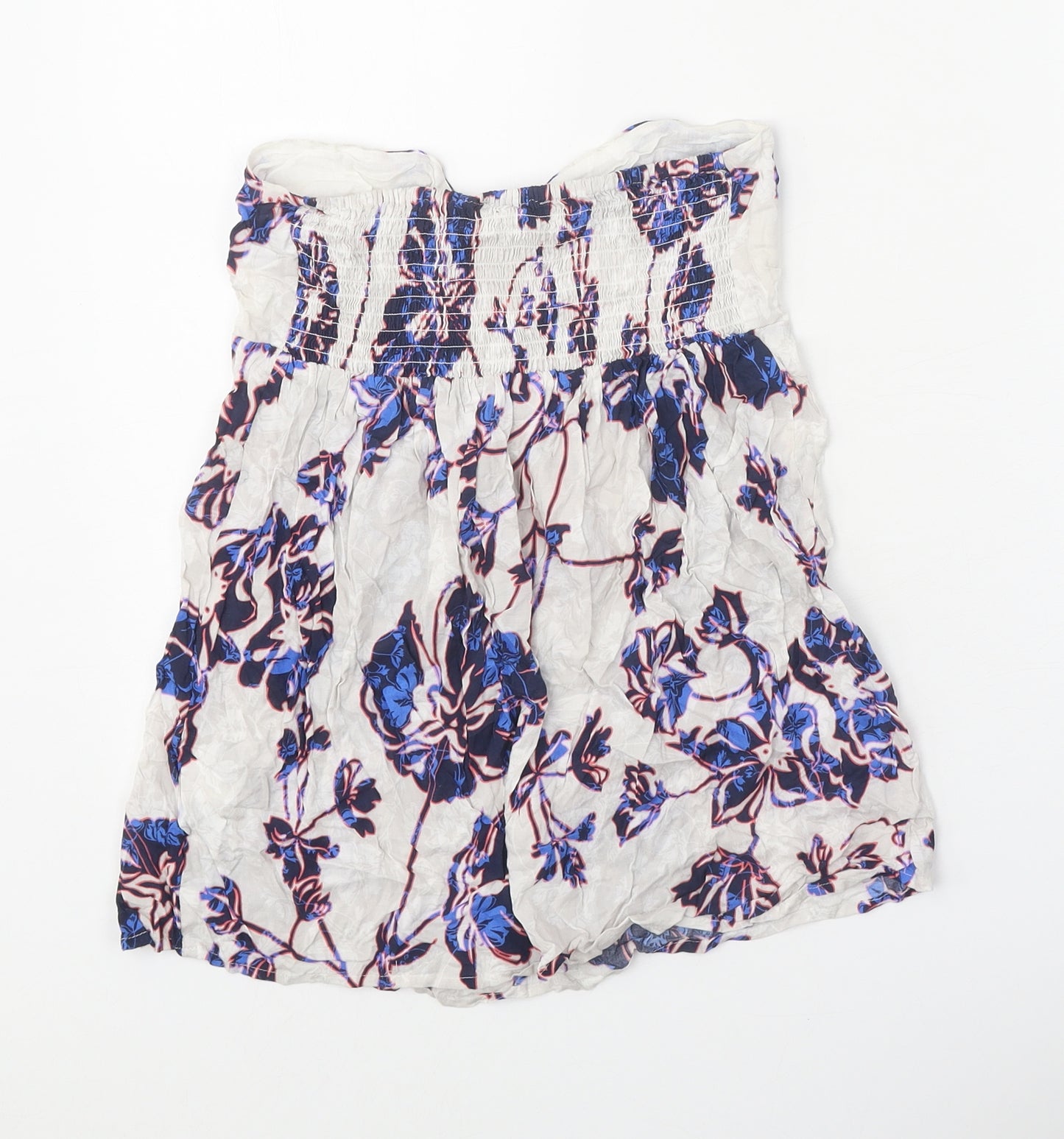 Warehouse Womens Grey Floral Viscose Basic Tank Size 8 Off the Shoulder