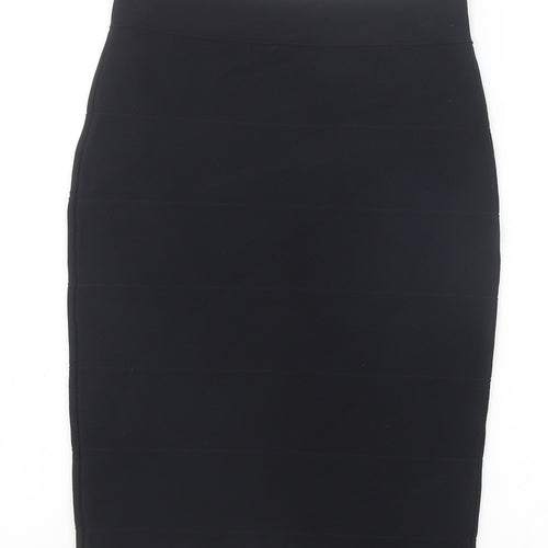Romeo & Juliet Couture Womens Black Viscose Straight & Pencil Skirt Size 10