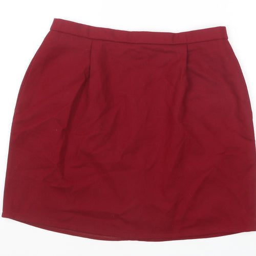 Pendleton Womens Red Wool Straight & Pencil Skirt Size M Zip