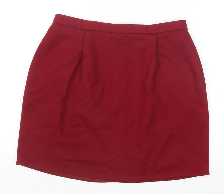Pendleton Womens Red Wool Straight & Pencil Skirt Size M Zip