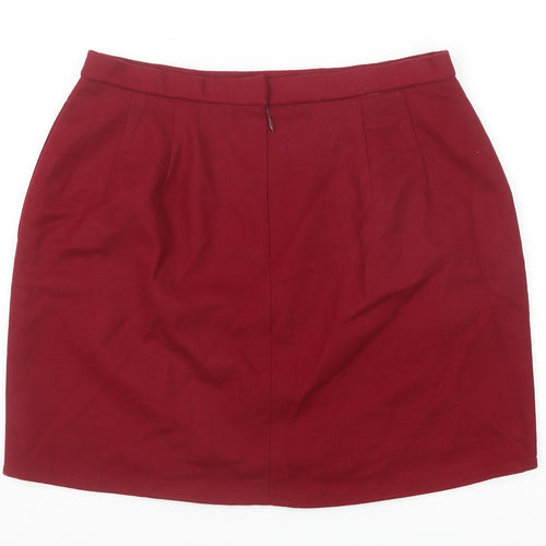 Pendleton Womens Red Wool Straight & Pencil Skirt Size M Zip