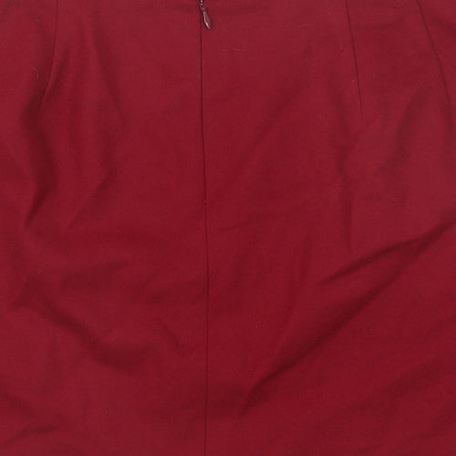 Pendleton Womens Red Wool Straight & Pencil Skirt Size M Zip