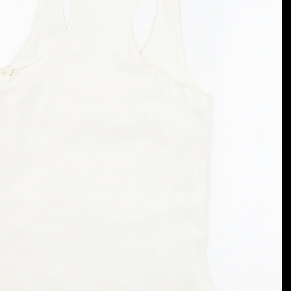 Reiss Womens White Polyester Basic Tank Size 8 Round Neck