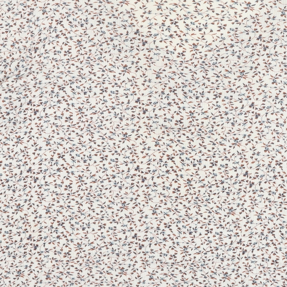 Marks and Spencer Womens Ivory Floral Viscose Basic T-Shirt Size 20 V-Neck