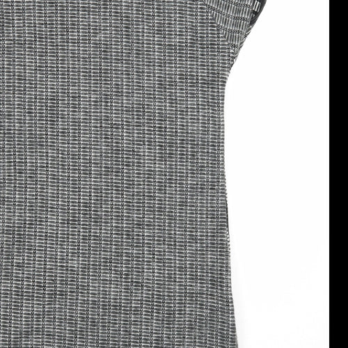 Quiz Womens Grey Polyester Jacket Dress Size 12 Roll Neck Pullover