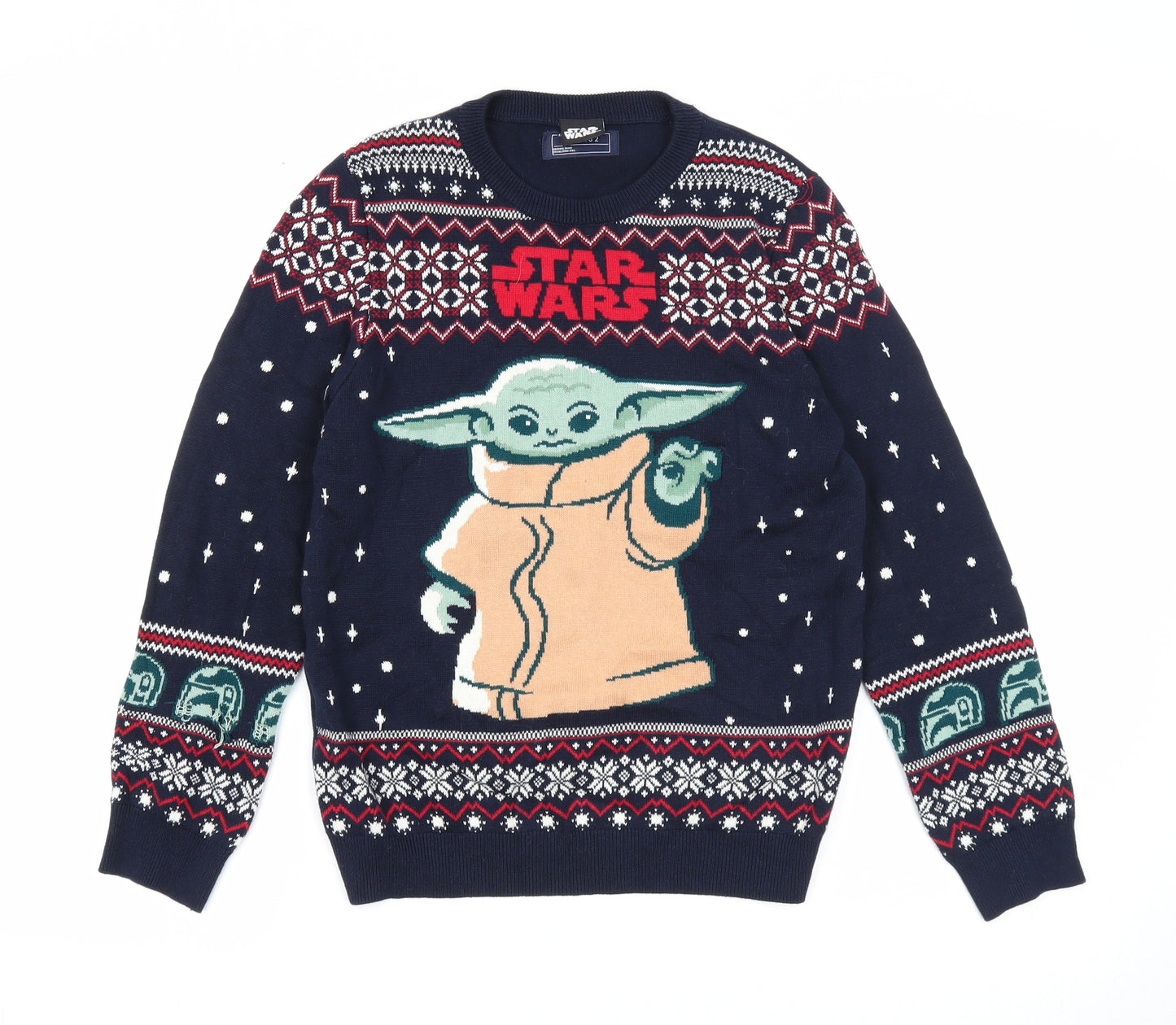 NEXT Boys Blue Round Neck Cotton Pullover Jumper Size 10-11 Years Pullover - Star Wars