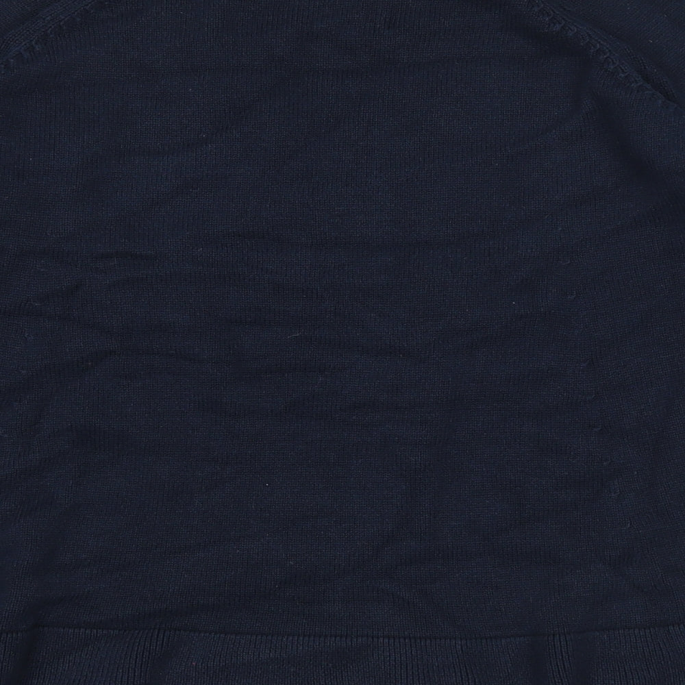Frugi Womens Blue Round Neck Striped Acrylic Pullover Jumper Size 10 - Star Print