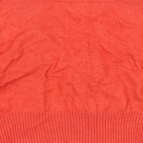 Fenn Wright Manson Womens Orange Round Neck Viscose Cardigan Jumper Size 8