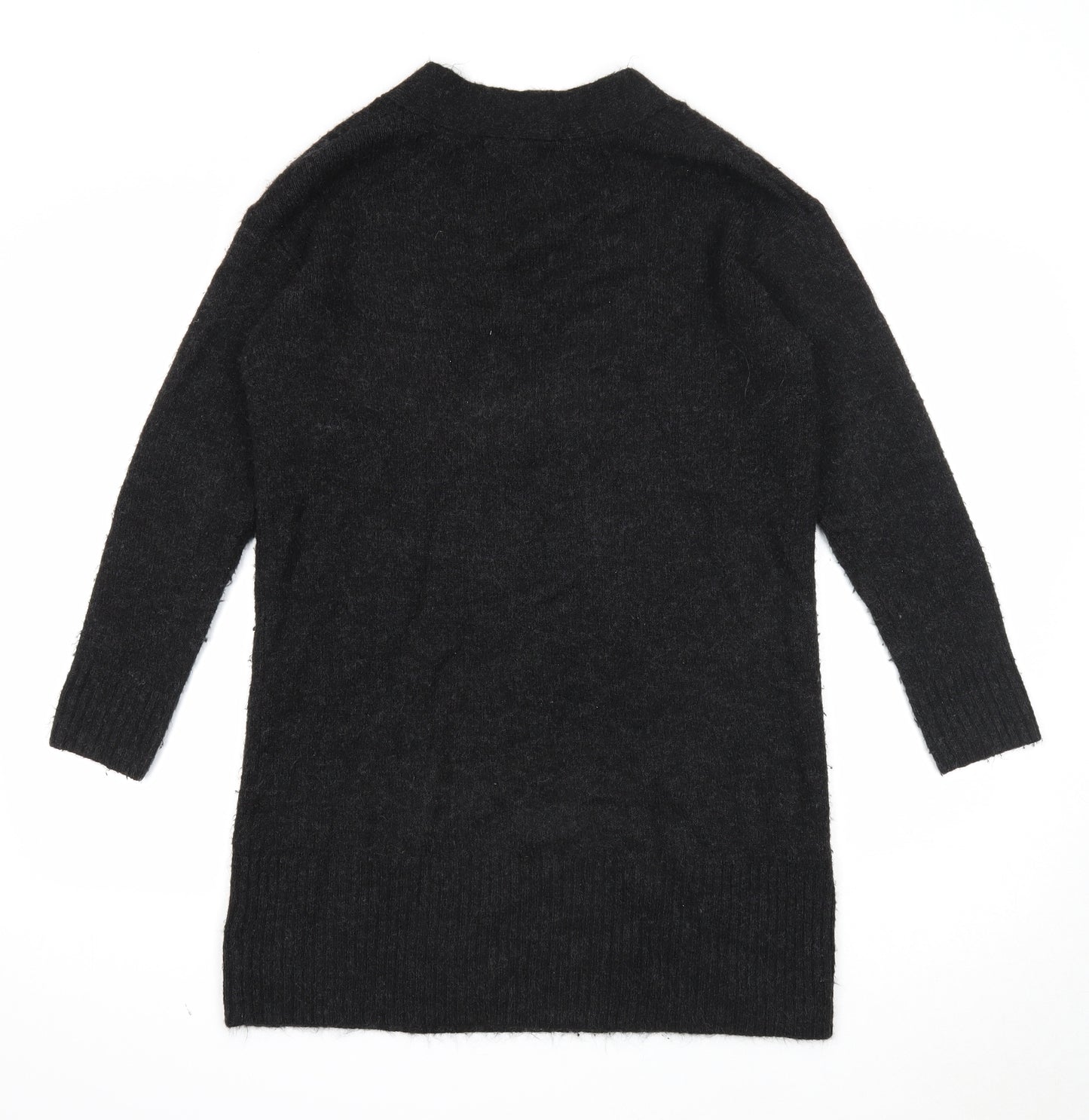 H&M Womens Black Acrylic Jumper Dress Size XS V-Neck Pullover
