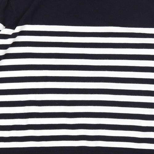 Papaya Womens Black Round Neck Striped Acrylic Pullover Jumper Size 20 - Star Print