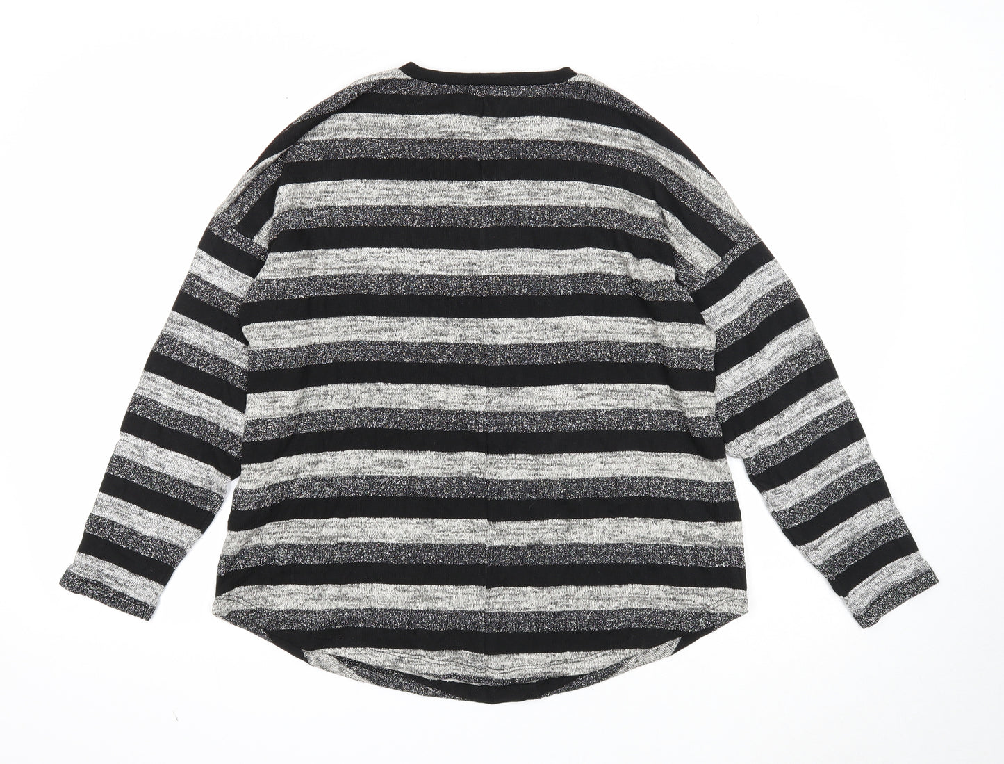 Peacocks Womens Multicoloured Round Neck Striped Polyester Pullover Jumper Size 10