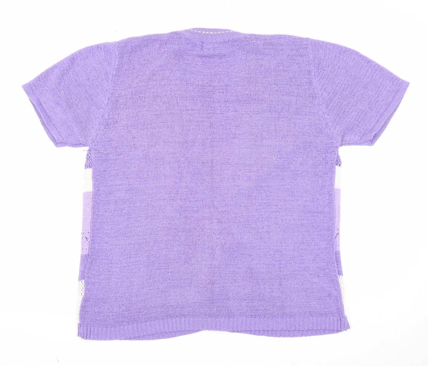 Reflect Womens Purple Round Neck Geometric Acrylic Pullover Jumper Size S - Twin Set