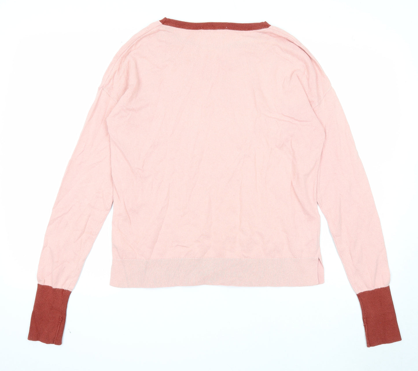Boden Womens Pink Round Neck Cotton Pullover Jumper Size M