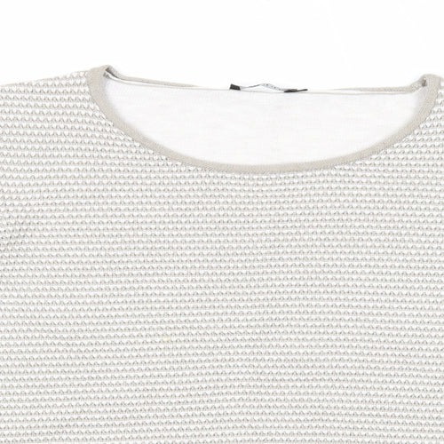 Olsen Womens Grey Round Neck Cotton Pullover Jumper Size 10 - Butterfly Detail