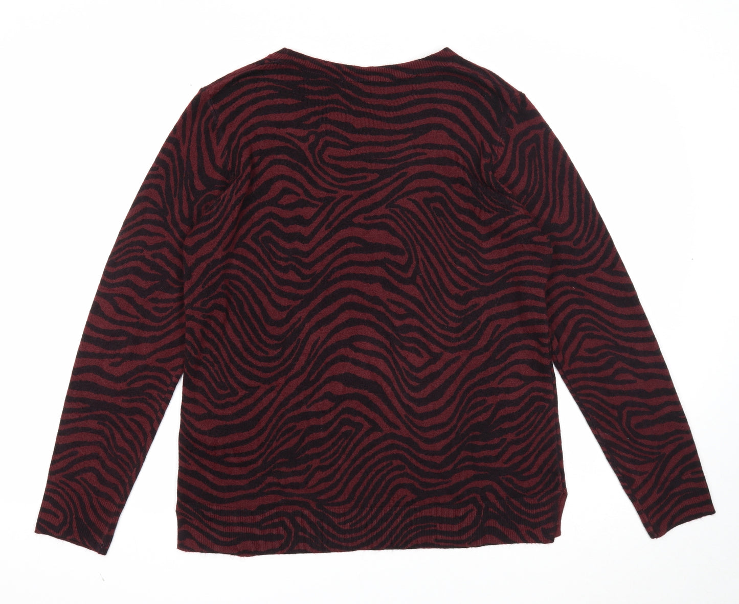 Marks and Spencer Womens Purple Round Neck Geometric Acrylic Pullover Jumper Size 14