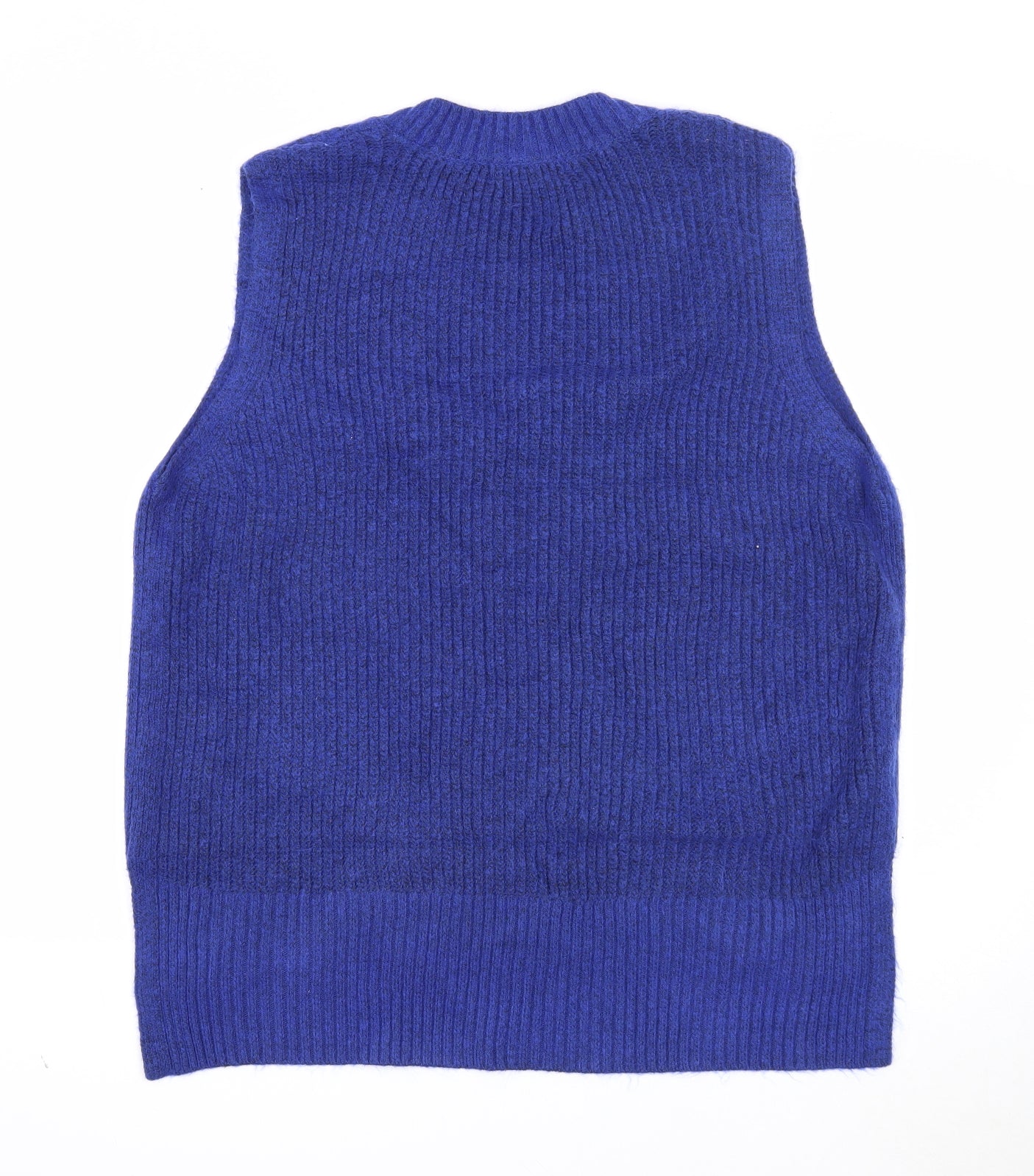 Marks and Spencer Womens Blue V-Neck Acrylic Vest Jumper Size L