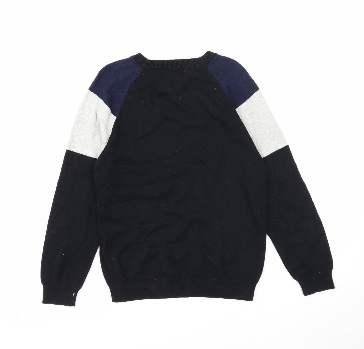 NEXT Boys Black Round Neck Cotton Pullover Jumper Size 9 Years Pullover