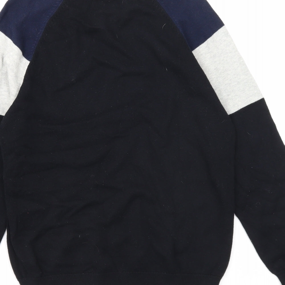 NEXT Boys Black Round Neck Cotton Pullover Jumper Size 9 Years Pullover
