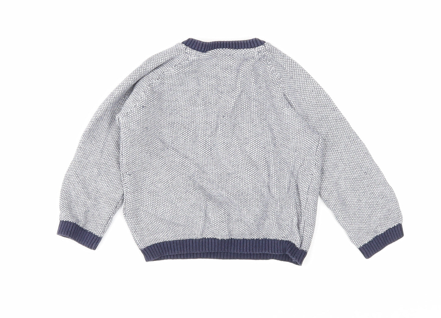 NEXT Boys Blue Cotton Pullover Jumper Size 12-18 Months Button