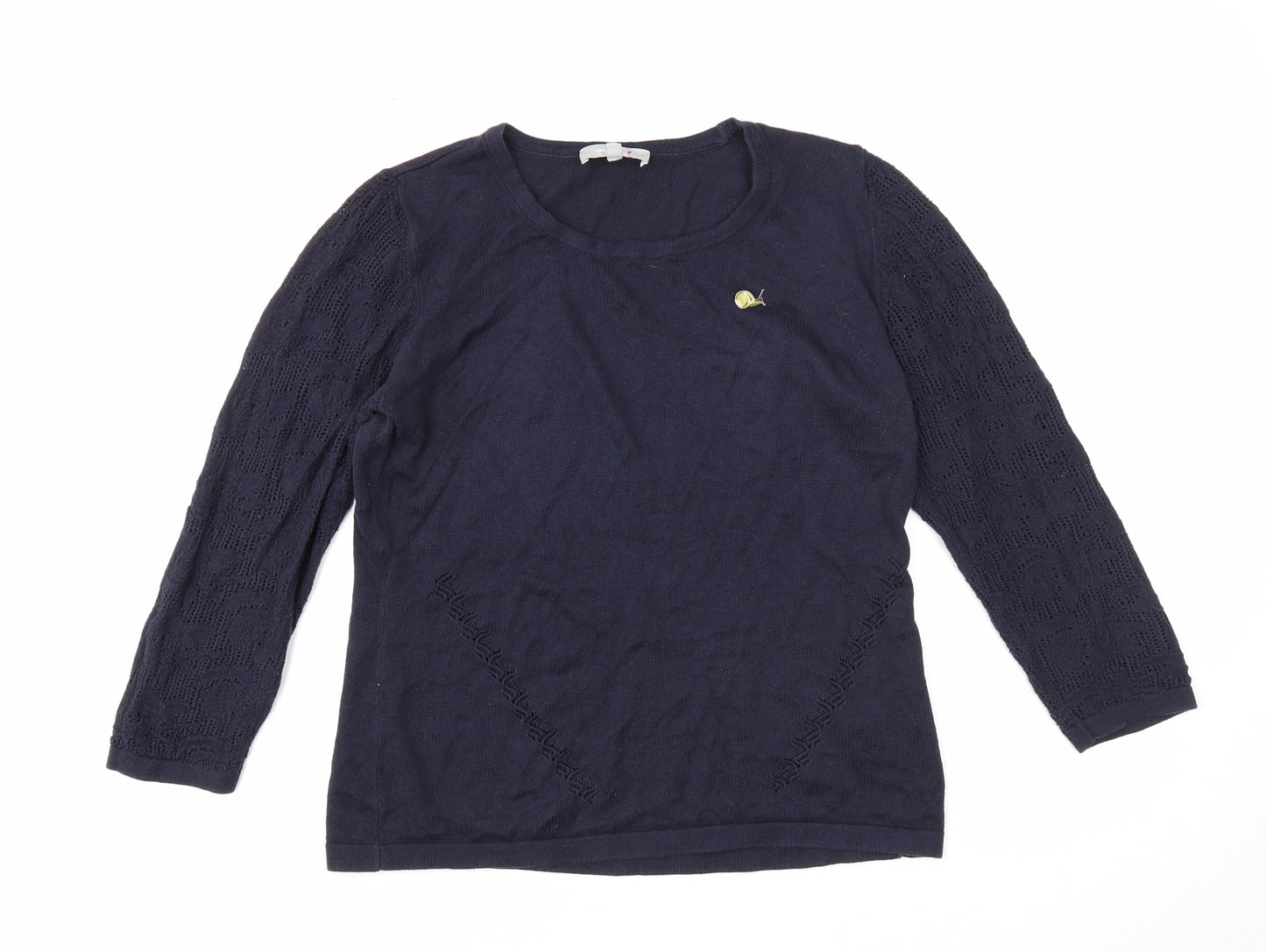 Per Una Womens Blue Round Neck Acrylic Pullover Jumper Size 10