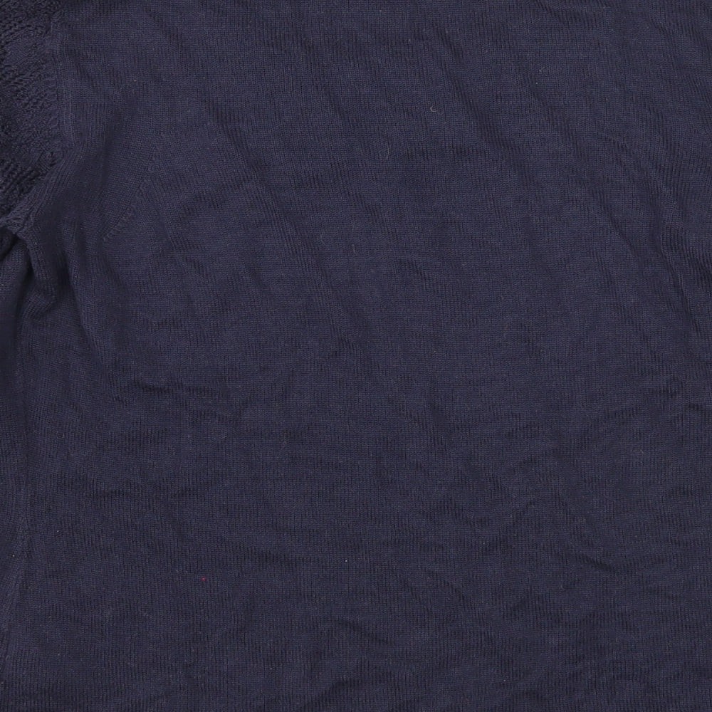 Per Una Womens Blue Round Neck Acrylic Pullover Jumper Size 10