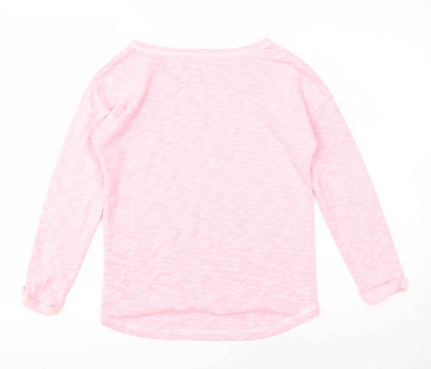 H&M Girls Pink Round Neck Cotton Pullover Jumper Size 11-12 Years Pullover