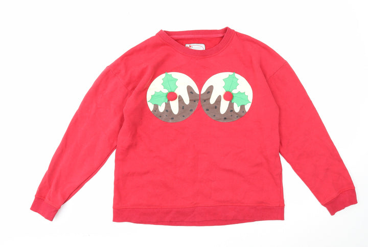 Atmosphere Womens Red Cotton Pullover Sweatshirt Size 12 Pullover - Christmas
