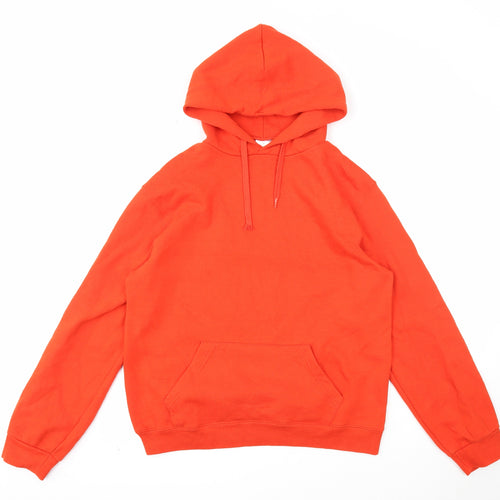 BEC Collection Womens Orange Cotton Pullover Hoodie Size M Pullover