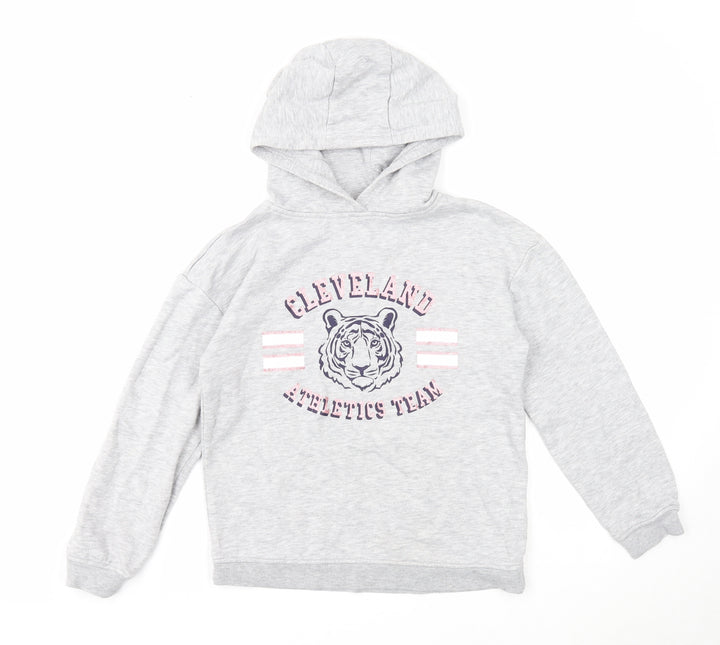 Primark Girls Grey Cotton Pullover Hoodie Size 11-12 Years Pullover - Cleveland Athletics Team