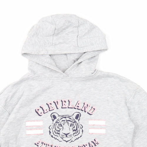 Primark Girls Grey Cotton Pullover Hoodie Size 11-12 Years Pullover - Cleveland Athletics Team