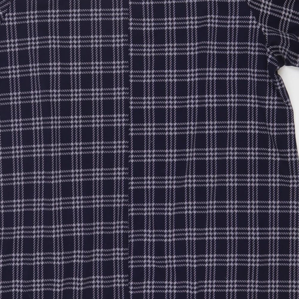 Limited Collection Womens Blue Check Polyester A-Line Size 22 Round Neck Pullover - Size 22-24