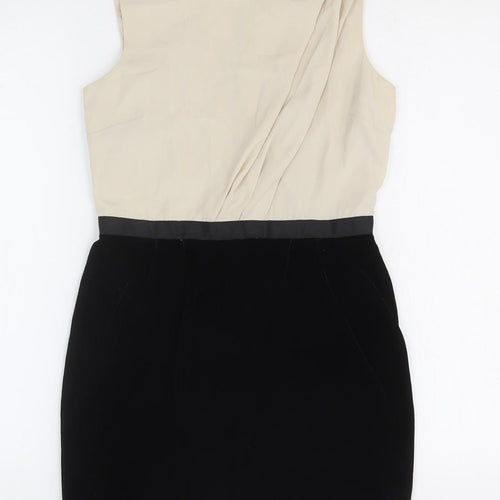 Topshop Womens Multicoloured Polyester Pencil Dress Size 8 Round Neck