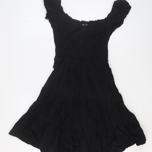 SheIn Womens Black 100% Cotton A-Line Size XS Boat Neck