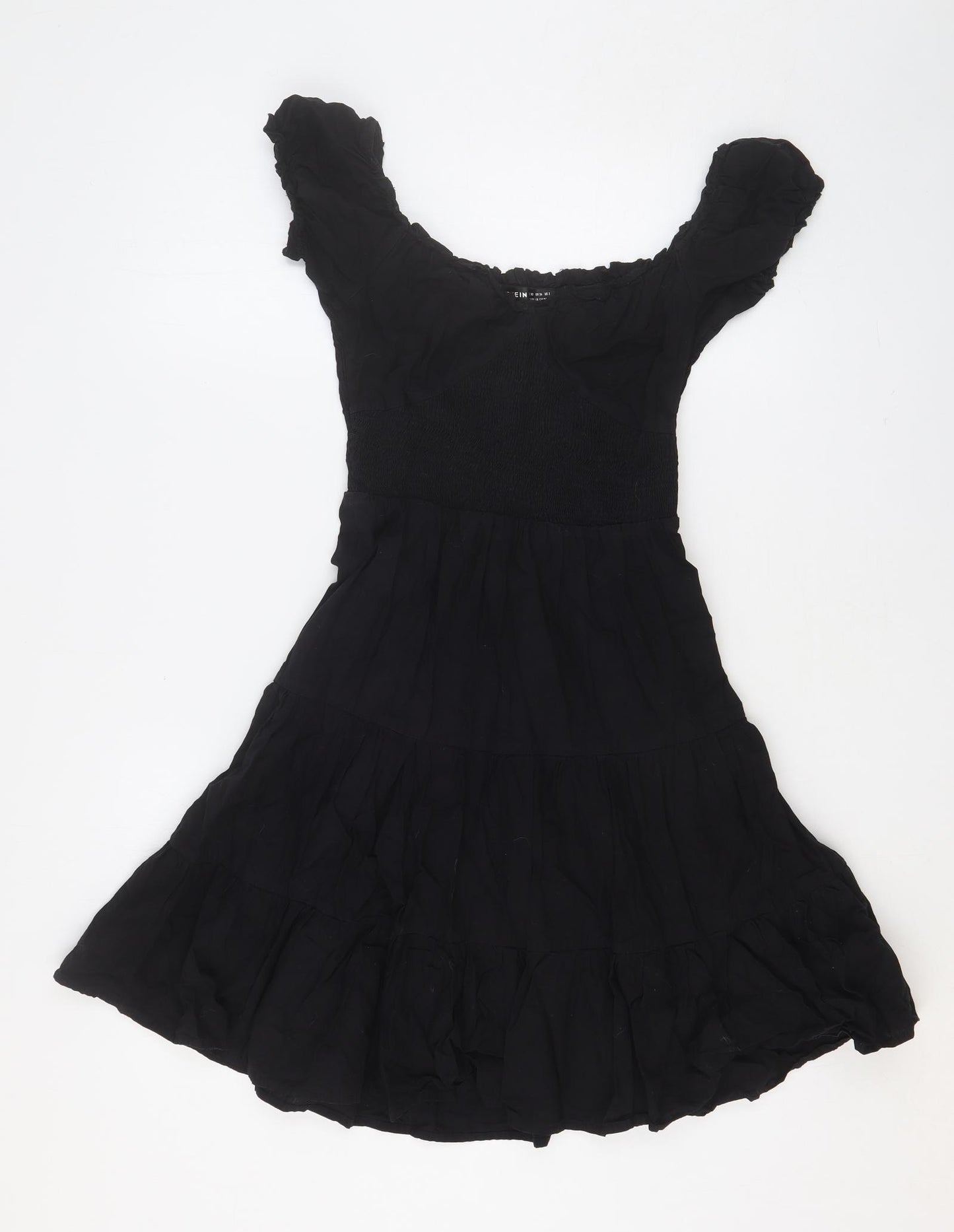 SheIn Womens Black 100% Cotton A-Line Size XS Boat Neck