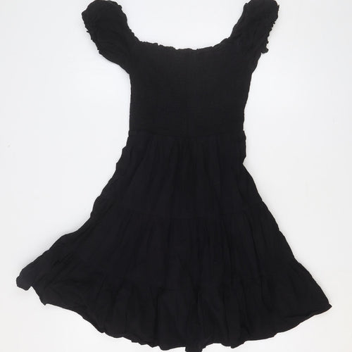 SheIn Womens Black 100% Cotton A-Line Size XS Boat Neck